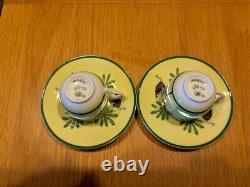 HERMES Africa demitasse cup and saucer Set of 2 Green