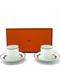 Hermes Chaine D'ancre Demitasse Cup & Saucer Platinum 2set