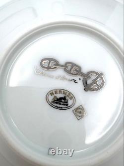 HERMES Chaine d'Ancre Demitasse Cup & Saucer PLATINUM 2set