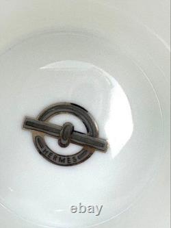 HERMES Chaine d'Ancre Demitasse Cup & Saucer PLATINUM 2set