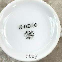 HERMES PARIS Demitasse Cup & Saucer A Pair H DECO Porcelain Tableware with Case