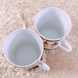 HERMES Paris Demitasse Cup & Saucer Porcelain Patchwork 2 Sets