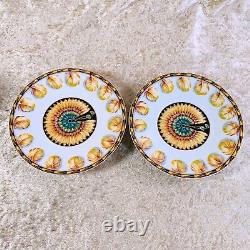 HERMES Paris Demitasse Cup & Saucer Porcelain Patchwork 2 Sets