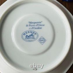 HERMES Pierre Dorian 2 demitasse cups & saucers & plates good item