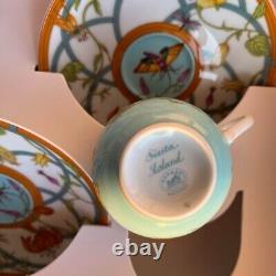 HERMES Siesta Island Demitasse Coffee Cups & Saucers, set of 2, Used