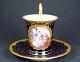 Hand Painted German Demitasse Cup And Saucer Cobalt And Gold