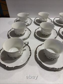 Harmony House Fine China STARLIGHT 3656 DEMITASSE Cups & Saucers Set Of 11 1960s