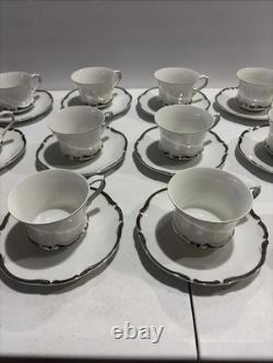 Harmony House Fine China STARLIGHT 3656 DEMITASSE Cups & Saucers Set Of 11 1960s