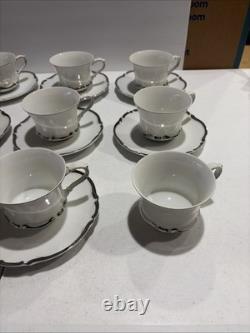 Harmony House Fine China STARLIGHT 3656 DEMITASSE Cups & Saucers Set Of 11 1960s
