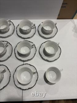 Harmony House Fine China STARLIGHT 3656 DEMITASSE Cups & Saucers Set Of 11 1960s