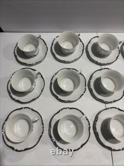 Harmony House Fine China STARLIGHT 3656 DEMITASSE Cups & Saucers Set Of 11 1960s