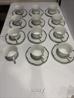 Harmony House Fine China STARLIGHT 3656 DEMITASSE Cups & Saucers Set Of 11 1960s