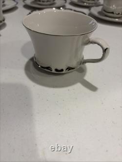 Harmony House Fine China STARLIGHT 3656 DEMITASSE Cups & Saucers Set Of 11 1960s