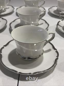 Harmony House Fine China STARLIGHT 3656 DEMITASSE Cups & Saucers Set Of 11 1960s