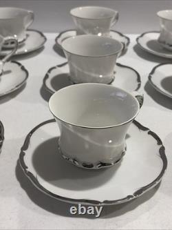 Harmony House Fine China STARLIGHT 3656 DEMITASSE Cups & Saucers Set Of 11 1960s