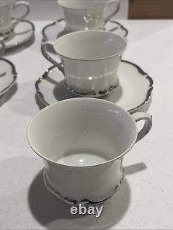 Harmony House Fine China STARLIGHT 3656 DEMITASSE Cups & Saucers Set Of 11 1960s