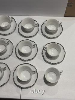 Harmony House Fine China STARLIGHT 3656 DEMITASSE Cups & Saucers Set Of 11 1960s