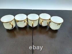 Haviland France 10 Demitasse Cups Saucers Gold Trim Gold Blossom Floral Antique