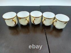 Haviland France 10 Demitasse Cups Saucers Gold Trim Gold Blossom Floral Antique