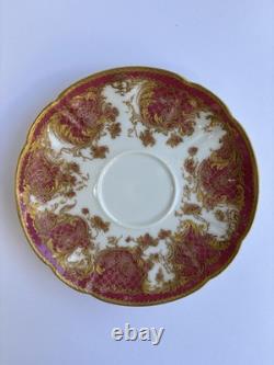 Haviland Limoges Demitasse Cup & Saucer Gold Rococo Raspberry 1894-1931