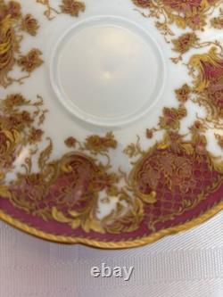Haviland Limoges Demitasse Cup & Saucer Gold Rococo Raspberry 1894-1931