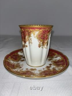 Haviland Limoges Demitasse Cup & Saucer Gold Rococo Raspberry 1894-1931 Haviland Limoges Demitasse Cup & Saucer Gold Rococo Raspberry 1894-1931