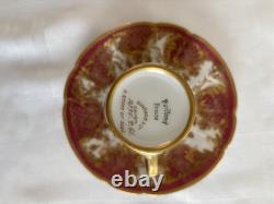 Haviland Limoges Demitasse Cup & Saucer Gold Rococo Raspberry 1894-1931