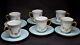Haviland Limoges Hand Painted Porcelain Demitasse Tea Cups & Saucers Set Of 6
