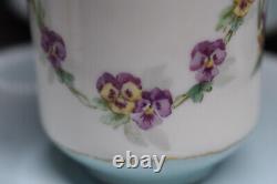 Haviland Limoges Hand Painted Porcelain Demitasse Tea Cups & Saucers Set of 6