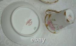 Haviland Limoges Schleiger 1151b Gold BALTIMORE ROSE Demitasse Cup & Saucer Set