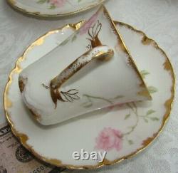 Haviland Limoges Schleiger 1151b Gold BALTIMORE ROSE Demitasse Cup & Saucer Set