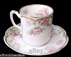 Haviland Limoges Schleiger 39 Double Gold Chocolate Demitasse Cup and Saucer -A