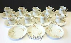 Haviland Limoges St. Lazare (9) Chocolate Cups (12) Saucers 1888-1896 demitasse