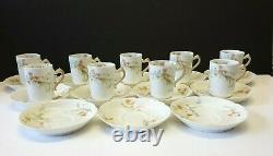 Haviland Limoges St. Lazare (9) Chocolate Cups (12) Saucers 1888-1896 demitasse