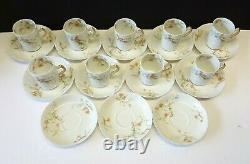 Haviland Limoges St. Lazare (9) Chocolate Cups (12) Saucers 1888-1896 demitasse