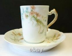 Haviland Limoges St. Lazare (9) Chocolate Cups (12) Saucers 1888-1896 demitasse