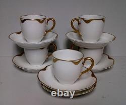 Haviland SILVER ANNIVERSARY 11 Piece 2-1/4 Tall Demitasse Set 5 CUPS 6 SAUCERS