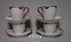 Haviland SILVER ANNIVERSARY 11 Piece 2-1/4 Tall Demitasse Set 5 CUPS 6 SAUCERS