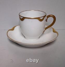 Haviland SILVER ANNIVERSARY 11 Piece 2-1/4 Tall Demitasse Set 5 CUPS 6 SAUCERS