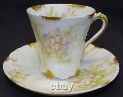 Haviland Schleiger 146c 11 Demitasse Cup & Saucers Limoges -Purple Apple Blossom