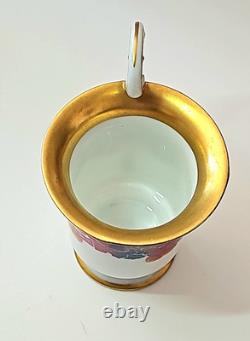 Heinrich Baensch Hand Painted Demitasse Cup And Saucer, 1900-1930 Germany