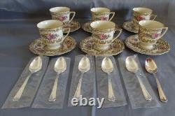 Heinrich & Co Selb Germany #9501 6 Demitasse Cups & Saucers withSilverplate Spoons