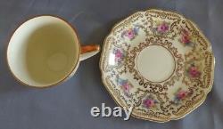 Heinrich & Co Selb Germany #9501 6 Demitasse Cups & Saucers withSilverplate Spoons