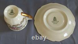 Heinrich & Co Selb Germany #9501 6 Demitasse Cups & Saucers withSilverplate Spoons