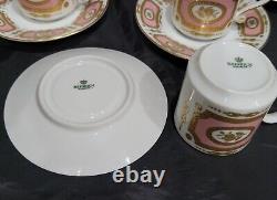 Heinrich Germany 6 Demitasse Cups & 6 Saucers Gold/rose Medallion Pink Gorgeous