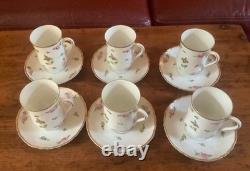 Heinrich H & C Selb Bavaria porcelain demitasse cups and saucers set of six