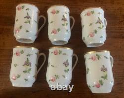 Heinrich H & C Selb Bavaria porcelain demitasse cups and saucers set of six
