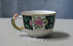 Herend Black Dynasty Demitasse Cup and Saucer with Lizard Handle # 3135