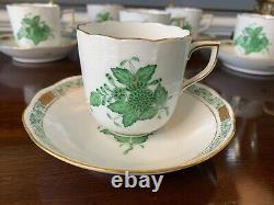 Herend Chinese Bouquet Demitasse Espresso Cup and Saucer Set of 6