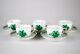 Herend Chinese Bouquet Green Demitasse Cups & Saucers Set Of 5 Vintage #711